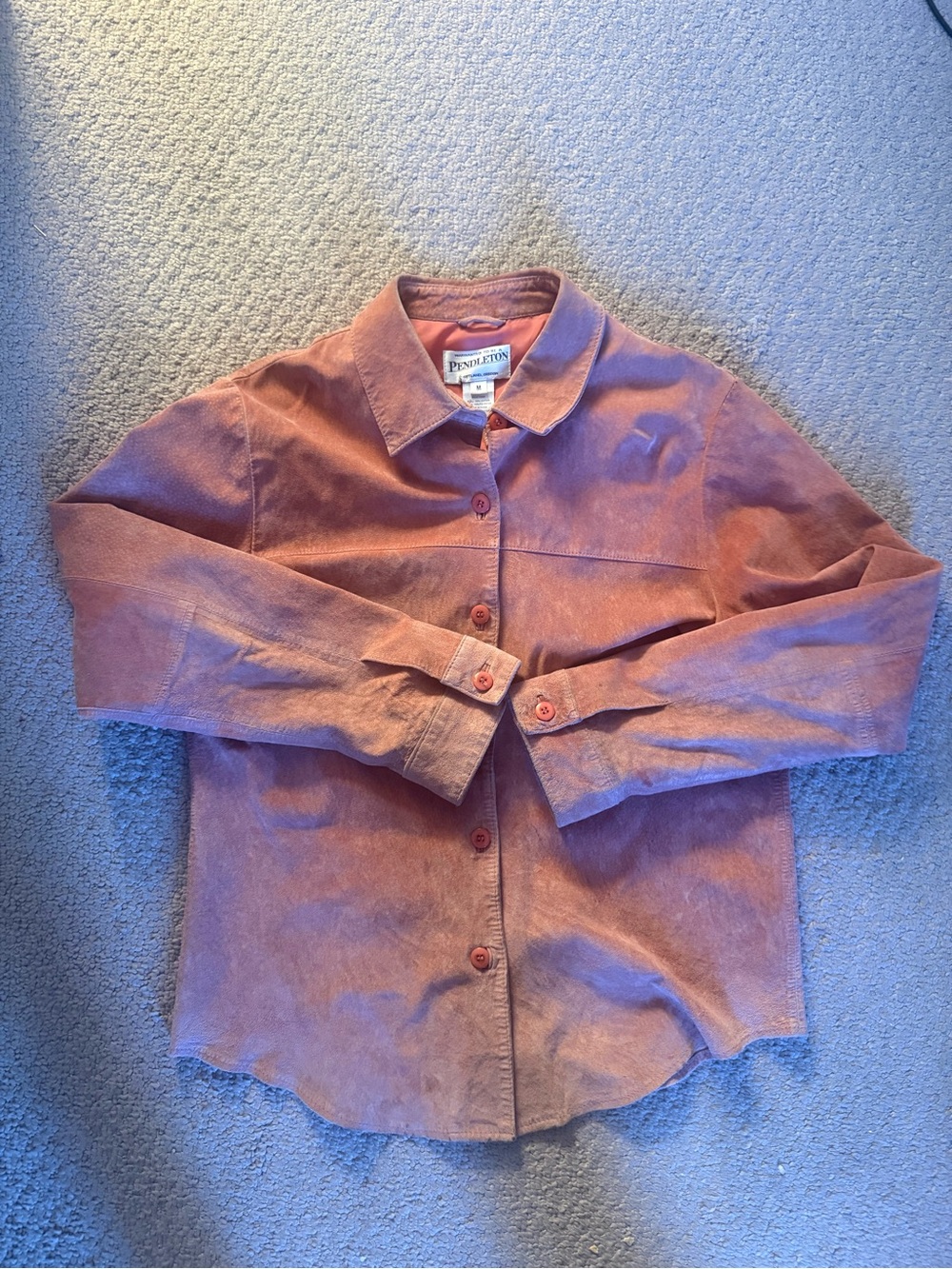 Pendleton Pink suede Button-Down Shirt jacket